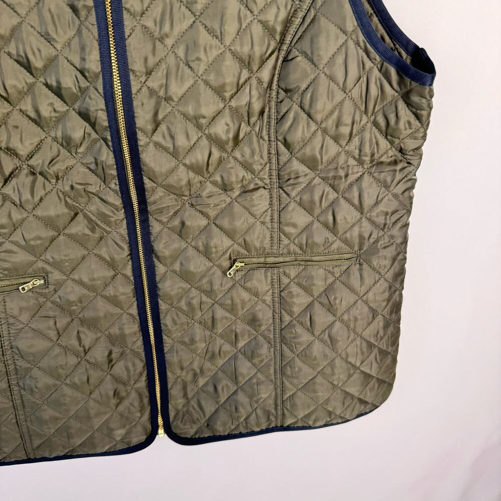 Tommy Hilfiger Olive Green Quilted Sleeveless Lightweight Vest Sz XXL Pockets - Picture 4 of 13